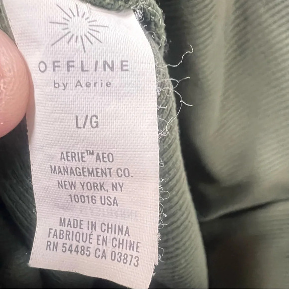 OFFLINE Lace-Up High Waisted Ribbed Leggings - Olive daze size Large - Picture 8 of 12